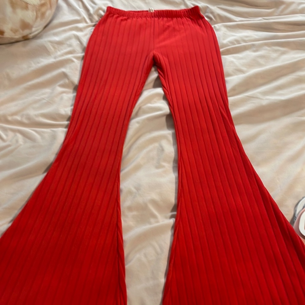 Red Flare Pants
